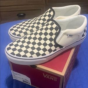 Checkered Vans Slip ons